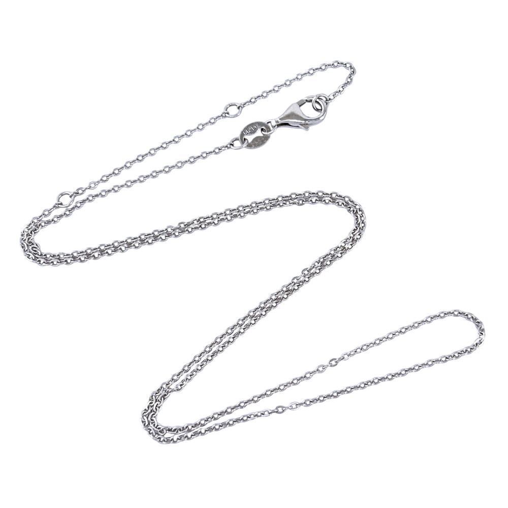 Estate Italy Sterling Silver 925 0.7mm Cable Chain Necklace 15.5”-17.5”